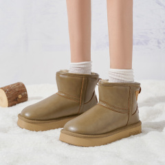 Wholesale Classic Women's Slip-On Winter Ankle Boots Warm Comfortable Leather Winter Boots Shoes for Women