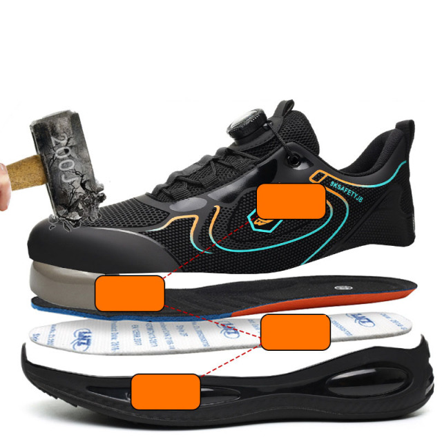 Fashionable Breathable High Quality Work Shoes Stab-proof Wear-resistant Men's Non-slip Safety Shoes