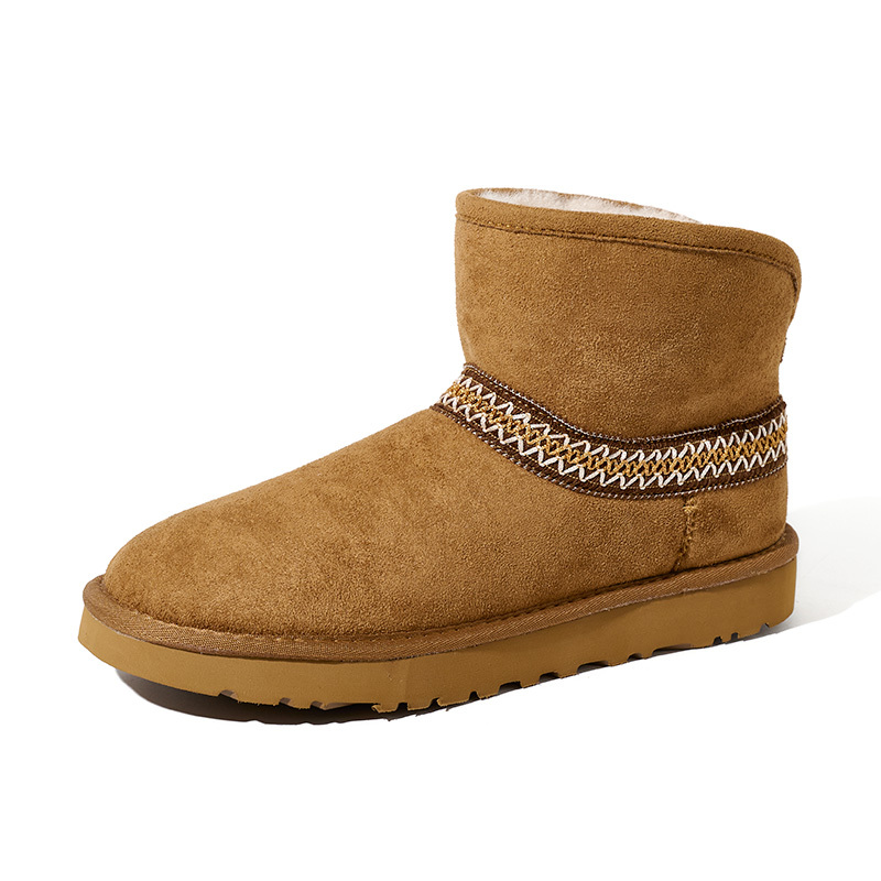 Custom Women's Casual Ethnic Style Fur Winter Boots Autumn Winter Thick EVA Sole Fluffy Warm for Winter Snow Boots