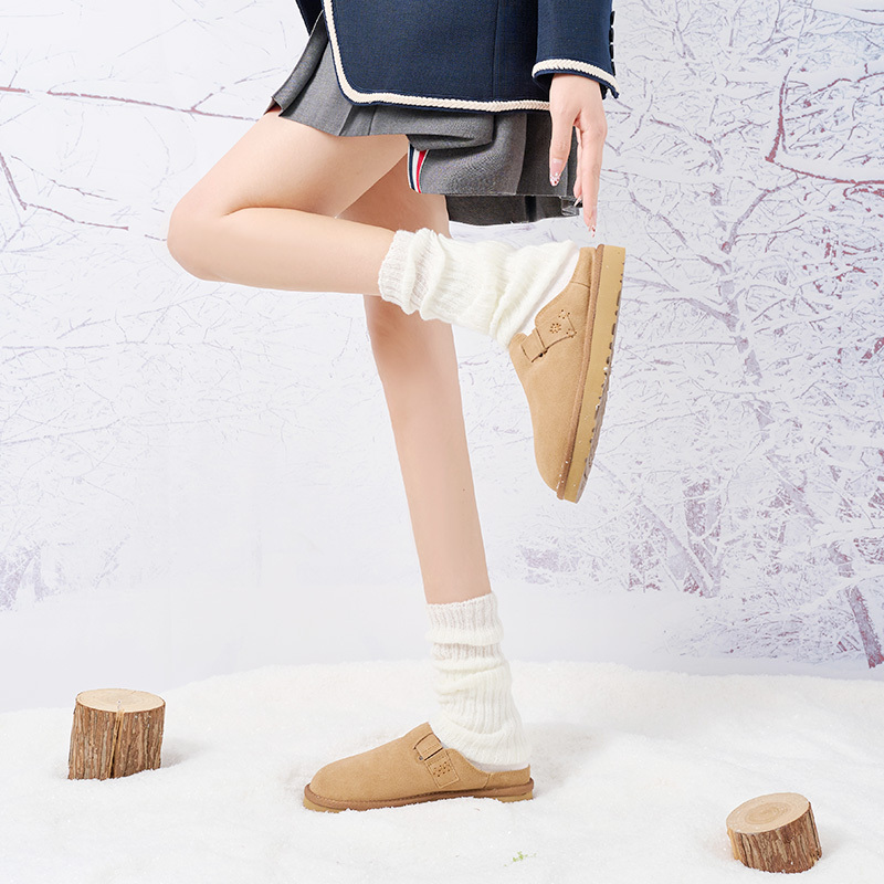 Women's Winter Plush Lined Slippers Warm Noise-reducing Family Slippers Easy to Wear and Comfortable Indoor Footwear