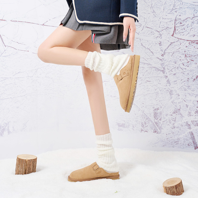 Women's Winter Plush Lined Slippers Warm Noise-reducing Family Slippers Easy to Wear and Comfortable Indoor Footwear