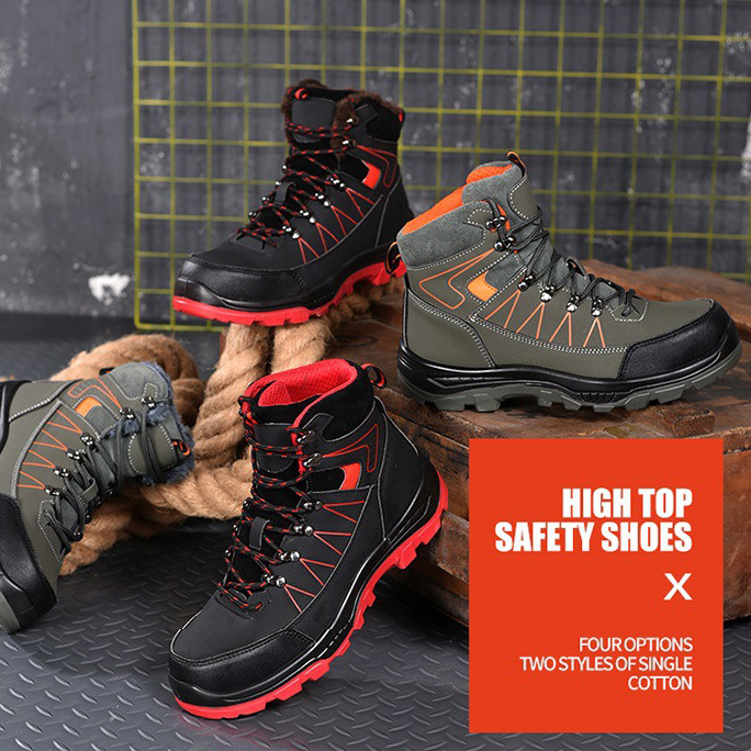 Support Custom Non-slip Steel Head Safety Shoes Steel Head Anti-fall and Stab-proof Men's Safety Shoes
