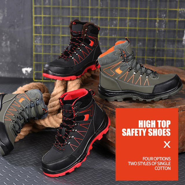 Support Custom Non-slip Steel Head Safety Shoes Steel Head Anti-fall and Stab-proof Men's Safety Shoes