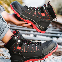 Support Custom Non-slip Steel Head Safety Shoes Steel Head Anti-fall and Stab-proof Men's Safety Shoes