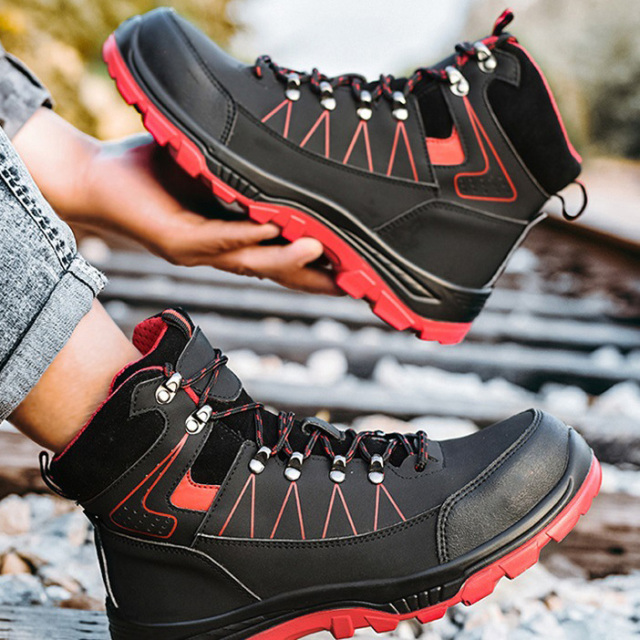 Support Custom Non-slip Steel Head Safety Shoes Steel Head Anti-fall and Stab-proof Men's Safety Shoes