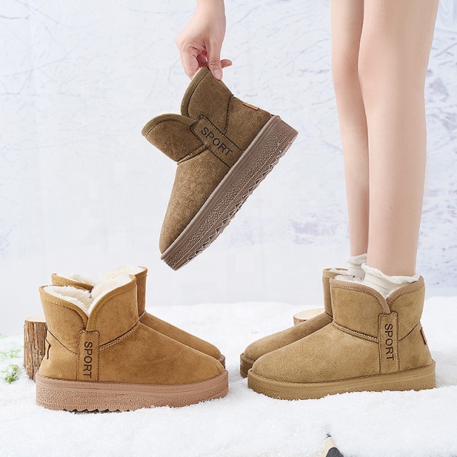 2025 Winter Classic Suede Snow Boots for Women Non-Slip Fashionable Warm Female Boots Direct Sales Cotton Padded Snow Boots