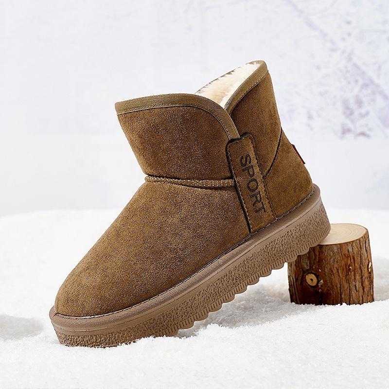 2025 Winter Classic Suede Snow Boots for Women Non-Slip Fashionable Warm Female Boots Direct Sales Cotton Padded Snow Boots