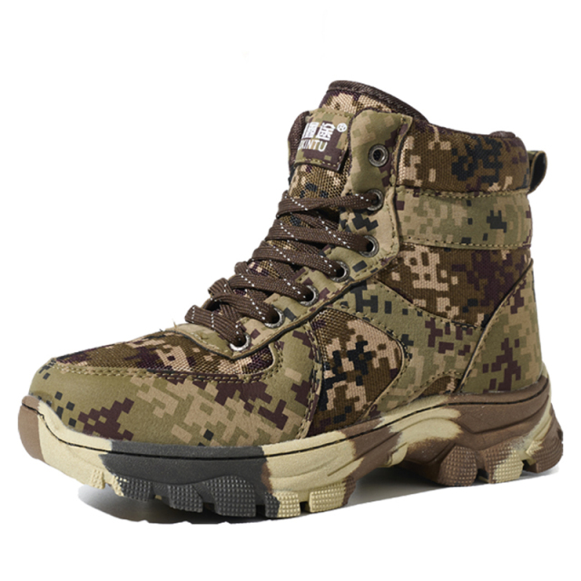 BAIRUILUN Men's Cool Camouflage Classic Winter Shoes Factory Direct Thick-soled Outdoor Warm Plush Winter Snow Boots