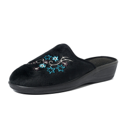 Wide Width Women's Slippers Quiet Non-Slip House Shoes Closed-Toe Design & Warm Thermal Felt Slipper for Indoor Winter Comfort