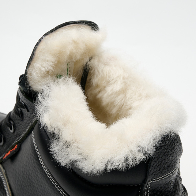 Double-face-leather Winter Thickened Warm Safety Shoes Anti-smash Anti-stab Cold Storage Thermal Working Cotton Safety Shoes