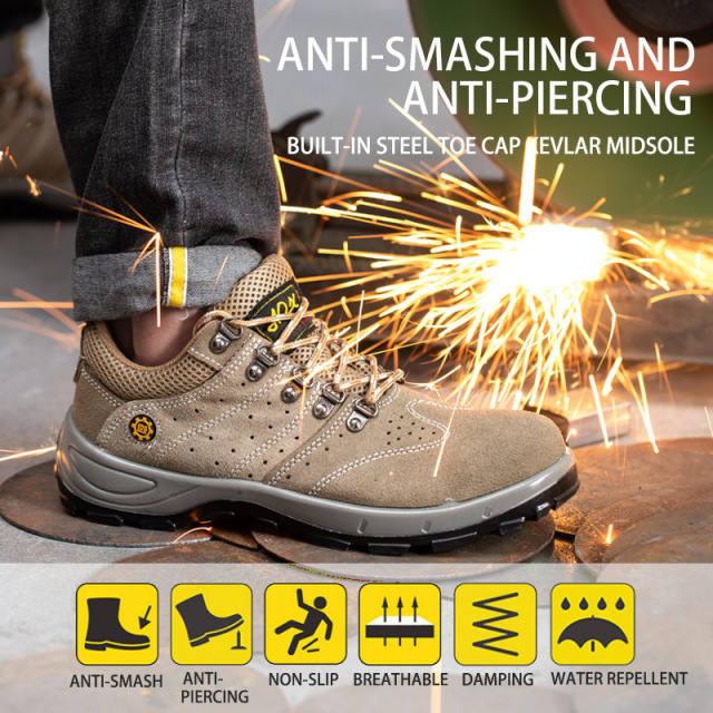 New Style Summer Breathable Industrial Work Steel Toe Unisex Welding Safety Shoes Microfiber Upper Material