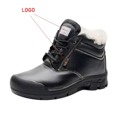 Double-face-leather Winter Thickened Warm Safety Shoes Anti-smash Anti-stab Cold Storage Thermal Working Cotton Safety Shoes