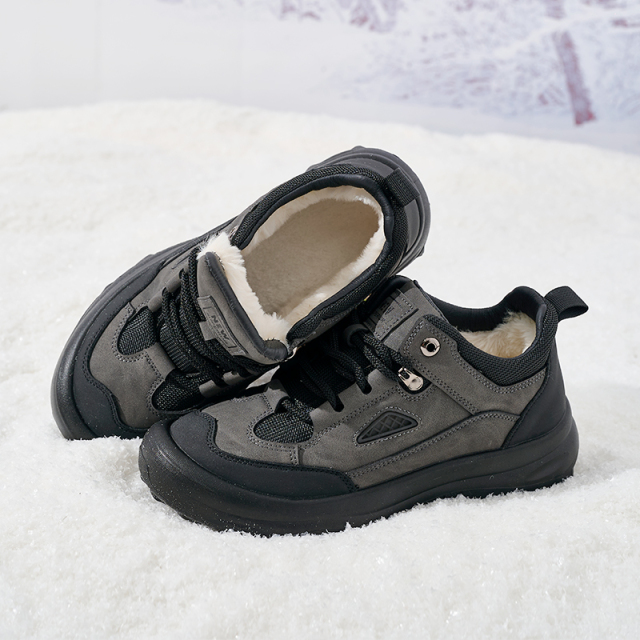 Wholesale Premium Men's Autumn/Winter Shoes Lightweight Lined Thermal High-Top Sneakers with Anti-Slip & Metal Lace Hardware