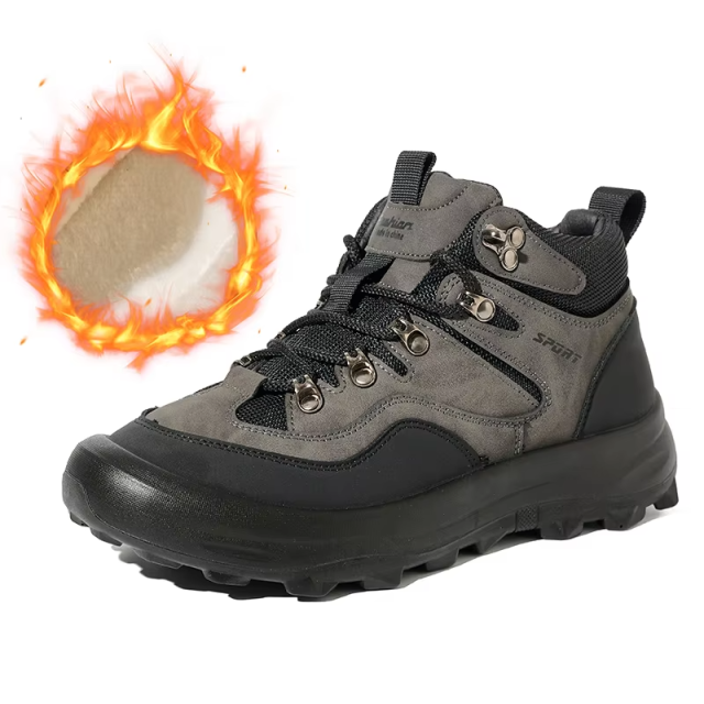 Wholesale Premium Men's Autumn/Winter Shoes Lightweight Lined Thermal High-Top Sneakers with Anti-Slip & Metal Lace Hardware