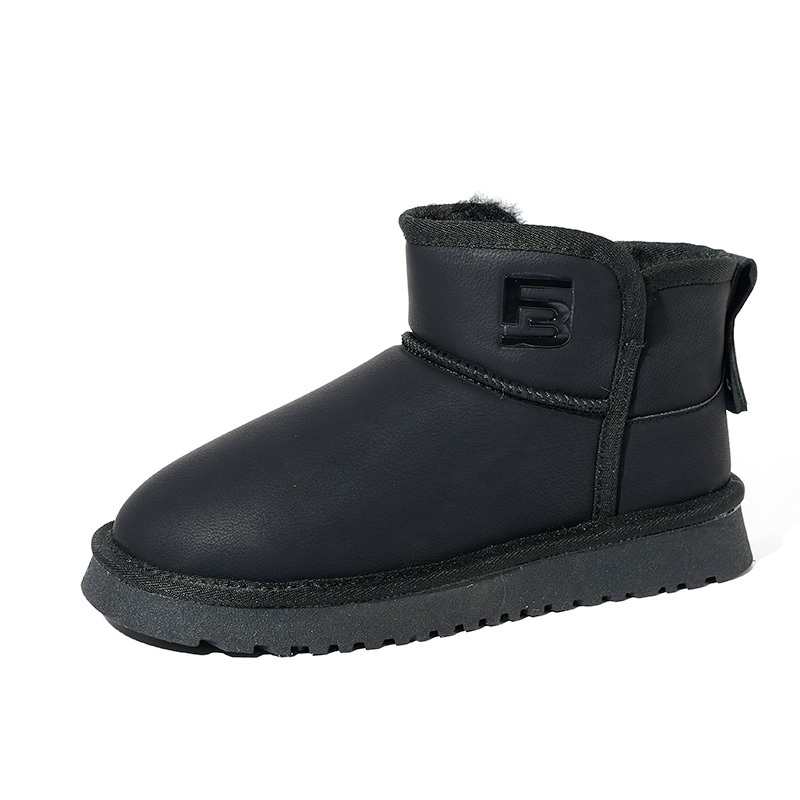 Urban Women's Winter Fashion Boots Microfiber Leather Snow Boots with Anti-Slip Warm Lift Sole Cotton Padded Winter Casual Shoes
