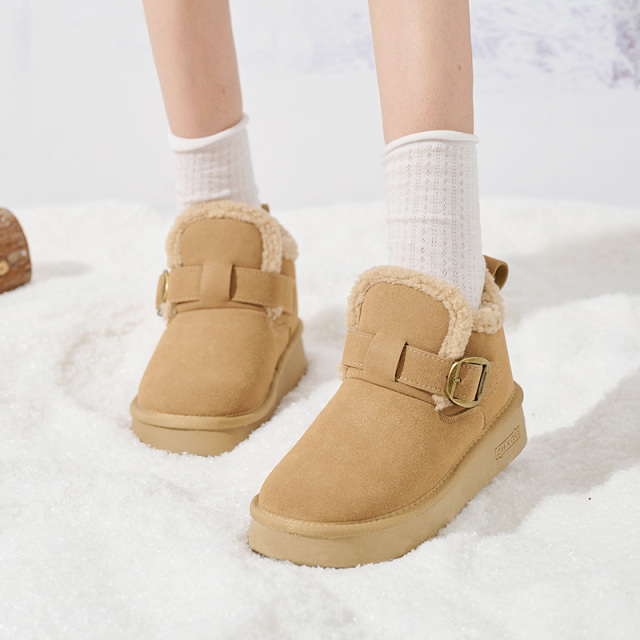 Fashion Casual Classic Winter Leather Women's Snow Boots Winter New Customizable Thick Warm Winter Shoes Boots for Women