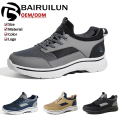 BAIRUILUN Men Breathable Summer Mesh Shoes Wholesale High Quality Flat Comfortable Non-slip Soft Sole Walking Skateboard Shoes