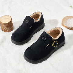 Women's Winter Fashion Faux Suede Buckle Design Snow Boots Plush Lined Platform Mules for Girls New Arrival Wholesale