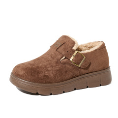 Women's Winter Fashion Faux Suede Buckle Design Snow Boots Plush Lined Platform Mules for Girls New Arrival Wholesale