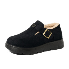 Women's Winter Fashion Faux Suede Buckle Design Snow Boots Plush Lined Platform Mules for Girls New Arrival Wholesale