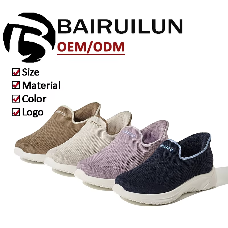 OEM ODM Trendy Women's Casual Spring Autumn Sporty Style Slip-On Comfortable Soft Mesh Running Couples Casual Walking Shoes