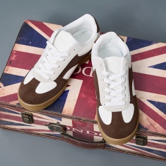 Women Classic Retro Gum Sole Fashion Sneakers Casual Tennis Skate Shoe Microfiber Leather Walking Footwear Anti Slip Trainers