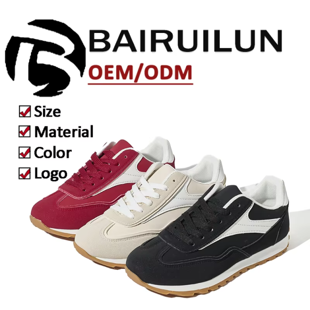 Bairuilun Spring and Autumn New Fashion Thick Sole Board Casual Shoes Fashion Casual Large Size Women's Board Shoes
