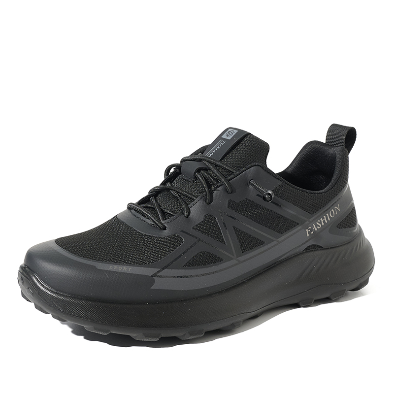 Wholesale Factory Direct Men's Casual Shoes Durable Soft Sole & Non-Slip Outdoor Walking Shoes Black Travel Sneakers