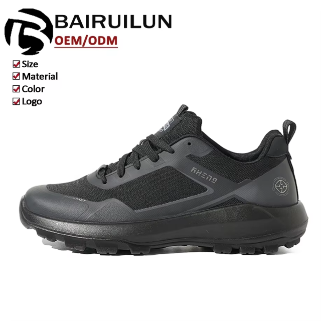 Factory Direct Wholesale Men's Breathable Mesh Sneaker Shoes Anti-Slip Outdoor Walking Trail Shoes for Travel and Hiking