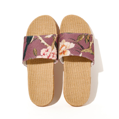 Summer Cool Moisture-Wicking Linen Blend Indoor Slippers Odor-Resistant Lightweight House Shoes for Small Batch Customization