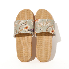 Summer Cool Moisture-Wicking Linen Blend Indoor Slippers Odor-Resistant Lightweight House Shoes for Small Batch Customization