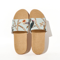 Summer Cool Moisture-Wicking Linen Blend Indoor Slippers Odor-Resistant Lightweight House Shoes for Small Batch Customization