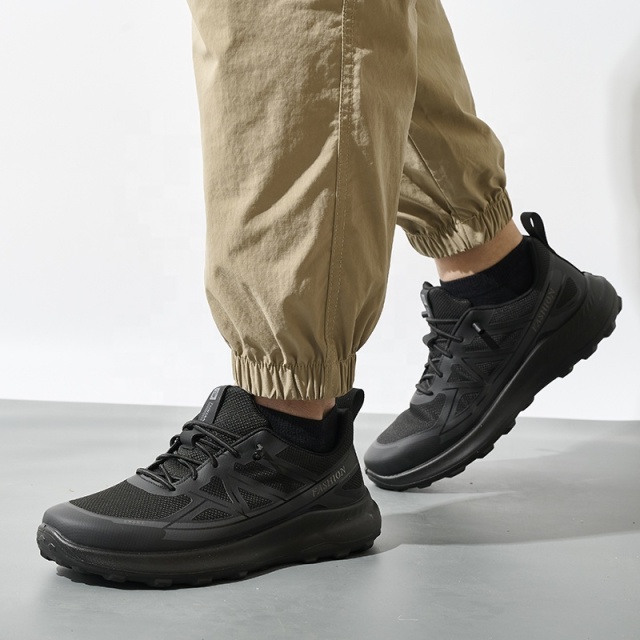 Wholesale Factory Direct Men's Casual Shoes Durable Soft Sole & Non-Slip Outdoor Walking Shoes Black Travel Sneakers