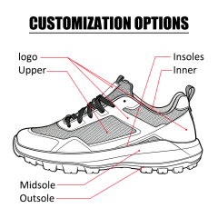 Factory Direct Wholesale Men's Breathable Mesh Sneaker Shoes Anti-Slip Outdoor Walking Trail Shoes for Travel and Hiking