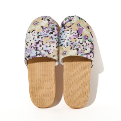 Summer Cool Moisture-Wicking Linen Blend Indoor Slippers Odor-Resistant Lightweight House Shoes for Small Batch Customization