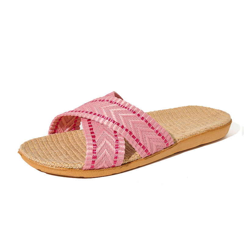 BAIRUILUN Manufacturer Supplies Summer Silent Indoor Linen Slippers for EVA Outsole Breathable Sweat-Absorbent Home Use Slippers
