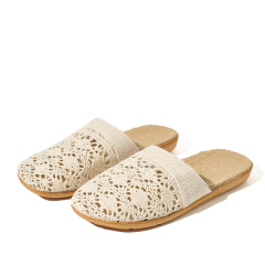 Custom Breathable Upper Indoor Healthy Linen Slippers Wholesale Casual Couples Light Home Linen Slippers