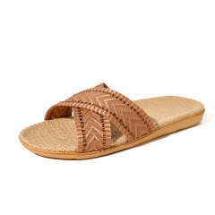BAIRUILUN Manufacturer Supplies Summer Silent Indoor Linen Slippers for EVA Outsole Breathable Sweat-Absorbent Home Use Slippers