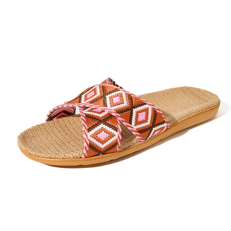 New Arrival Linen Slippers Female Spring Autumn Slippers Indoor Hotel Sandals Custom Cool Breathable Linen Slippers