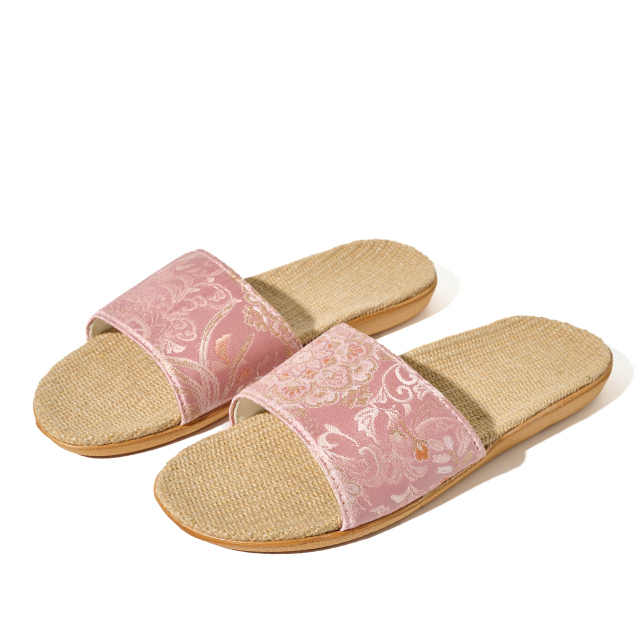 Custom Summer Ethnic Style Flowers Pattern Linen Slippers Wholesale Comfortable Minimalist Design Silent Slippers