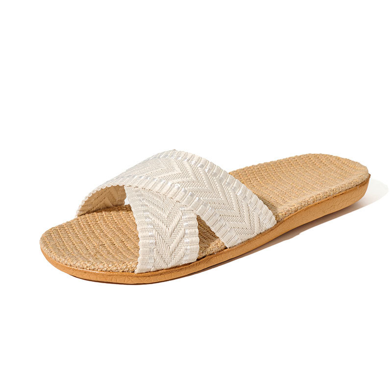 BAIRUILUN Manufacturer Supplies Summer Silent Indoor Linen Slippers for EVA Outsole Breathable Sweat-Absorbent Home Use Slippers