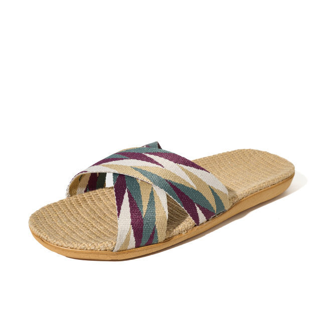 New Arrival Lightweight Cross-Belt Home Linen Slippers Open Toe Style Anti-Slip and Cushioning Features Slippers for Couples