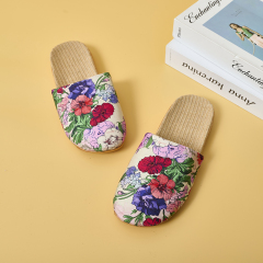 Custom Summer Lightweight Indoor Healthy Linen Slippers Wholesale Lightweight Floor Cheap Bedroom Slippers