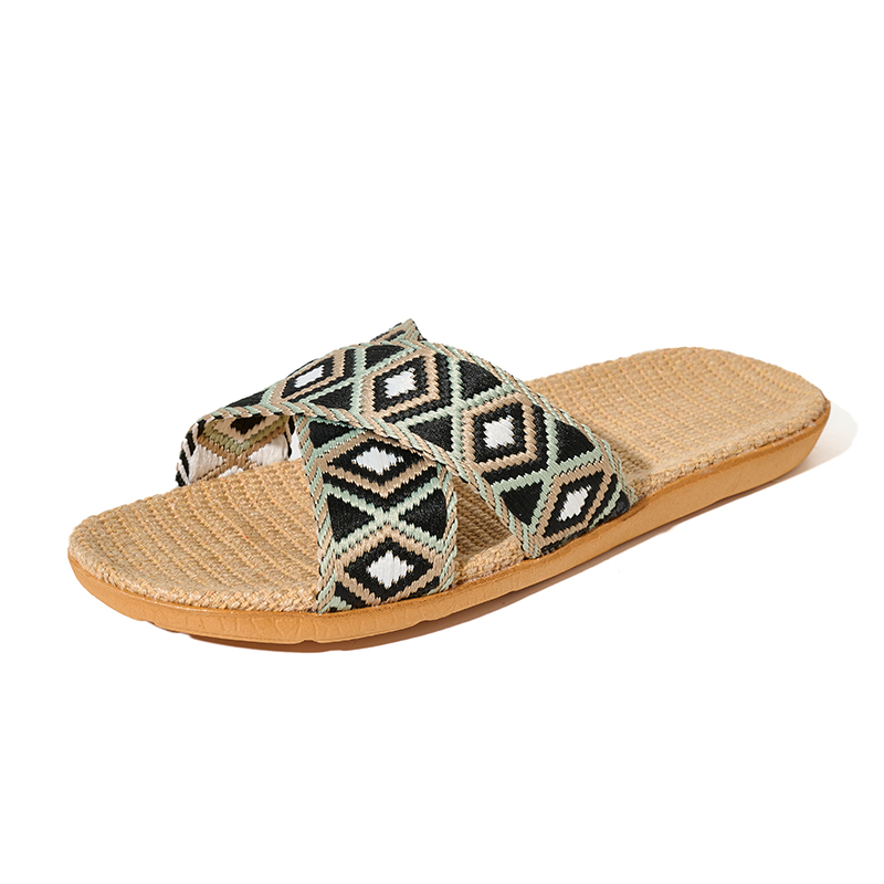 New Arrival Linen Slippers Female Spring Autumn Slippers Indoor Hotel Sandals Custom Cool Breathable Linen Slippers