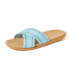 BAIRUILUN Manufacturer Supplies Summer Silent Indoor Linen Slippers for EVA Outsole Breathable Sweat-Absorbent Home Use Slippers