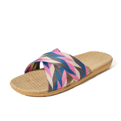 New Arrival Lightweight Cross-Belt Home Linen Slippers Open Toe Style Anti-Slip and Cushioning Features Slippers for Couples