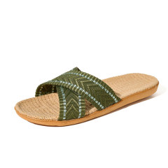 BAIRUILUN Manufacturer Supplies Summer Silent Indoor Linen Slippers for EVA Outsole Breathable Sweat-Absorbent Home Use Slippers