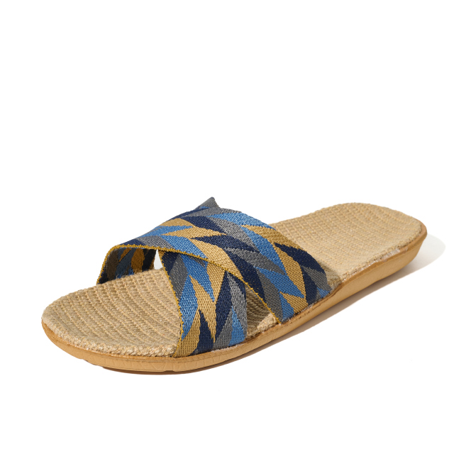 New Arrival Lightweight Cross-Belt Home Linen Slippers Open Toe Style Anti-Slip and Cushioning Features Slippers for Couples