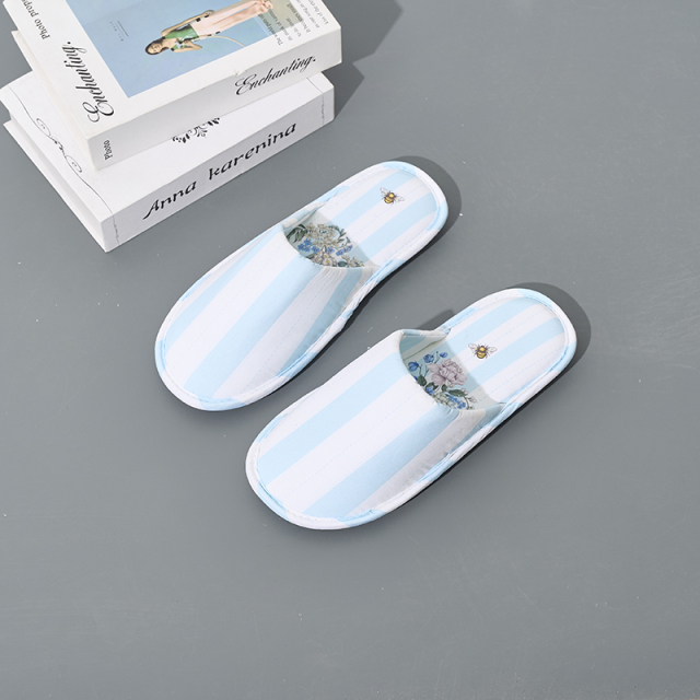 BAIRUILUN Comfortable Cotton Cloth Home Slippers Casual Light Close Toe Flat Hotel Slippers for Bedroom