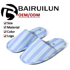 BAIRUILUN Comfortable Cotton Cloth Home Slippers Casual Light Close Toe Flat Hotel Slippers for Bedroom